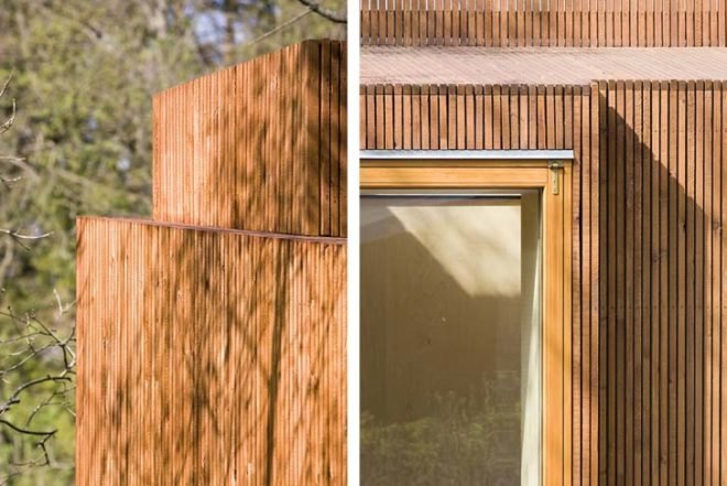 Green Materials,Prefab Housing,Air quality,danish design,small house,denmark,Denmark Prefab,birch,natural light,skylight,flexible interiors,local materials,sustainable wood