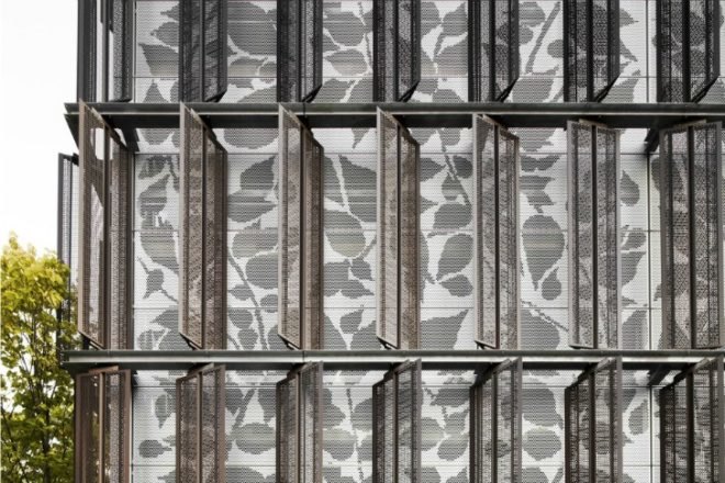 Elm Apartments, Elenberg Fraser Architects, louvered facade, shade screen, living walls, melbourne, residential tower