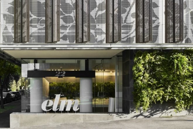 Elm Apartments, Elenberg Fraser Architects, louvered facade, shade screen, living walls, melbourne, residential tower