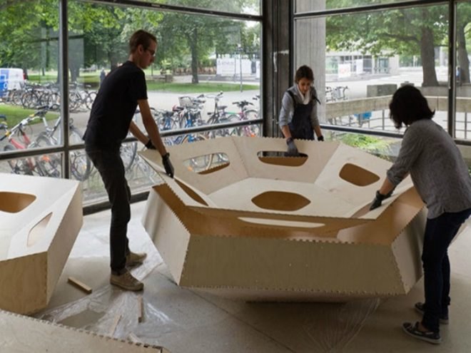 ICD/ITKE Research Pavilion 2011, temporary pavilion, wooden pavilion, student project, university of stuttgart, biomimicry