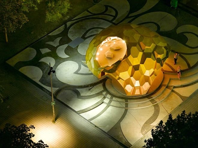 ICD/ITKE Research Pavilion 2011, temporary pavilion, wooden pavilion, student project, university of stuttgart, biomimicry