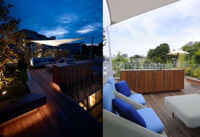 green design, eco design, sustainable design, redesign, Keiji Ashizawa, 2 family home, Tokyo, roof garden, louver fence, lightwell