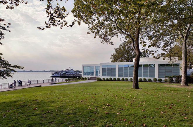 green design, eco design, sustainable design, LEED Platinum, Liberty Island, Acheson Doyle Partners Architects, geothermic heating, glass curtain, rain water recycling, Statue of Liberty Cruises