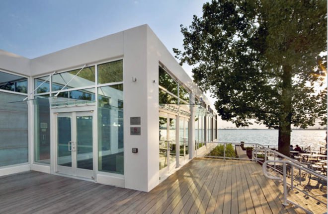 green design, eco design, sustainable design, LEED Platinum, Liberty Island, Acheson Doyle Partners Architects, geothermic heating, glass curtain, rain water recycling, Statue of Liberty Cruises