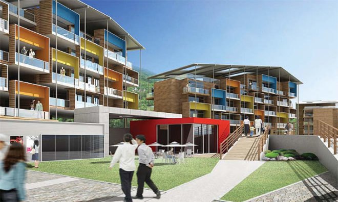 green design, eco design, sustainable design, Korea National Housing Competition, Mack Architects, Seoul, Pan Gyo Housing project, sustainable housing complex, green roof, natural ventilation