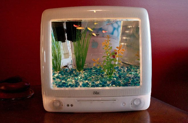green design, eco design, sustainable design, Apple G3 iMac, recycled Mac computer, Jake Harms, Macquariums, upcycled computer, innovative fish tanks