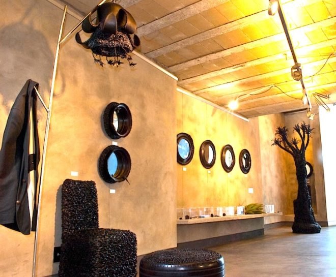 Roché Van Den Berg, 101 Dorp Gallery, Slee, rubber, upcycling, solo exhibit, Rubber, Recycle, Relove, recycled materials, Western Cape, Stellenbosch, art, environmental art, green art, green design, sustainable design, eco-design, interiors,