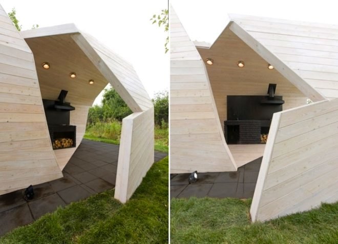 The Village Talks, Dachniy Otvet, reality TV, design TV, green design, sustainable design, eco-design, Za Bor, Moscow, Russia, minimalist design, nature, self-supporting, gazebo, larch timber, sustainable timber, elements, year-round