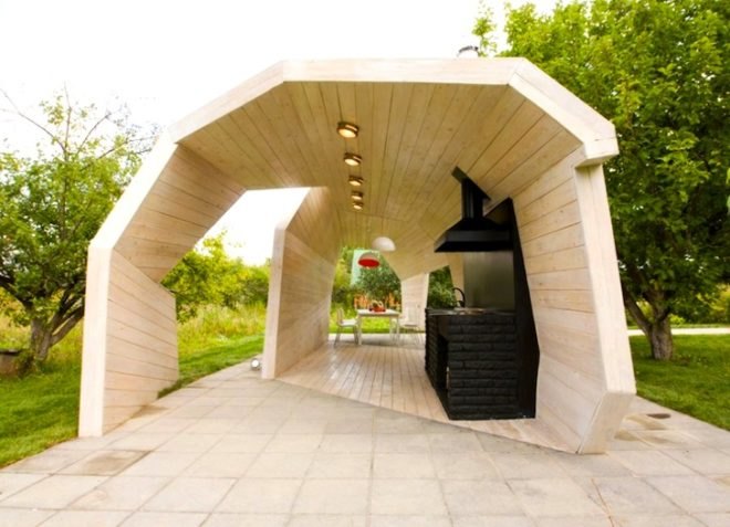 The Village Talks, Dachniy Otvet, reality TV, design TV, green design, sustainable design, eco-design, Za Bor, Moscow, Russia, minimalist design, nature, self-supporting, gazebo, larch timber, sustainable timber, elements, year-round