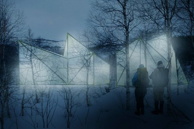 Saivu Valnesfjord, Eriksen Skajaa Architects, saivu, modular shelters, national park, norway, gateway, green design