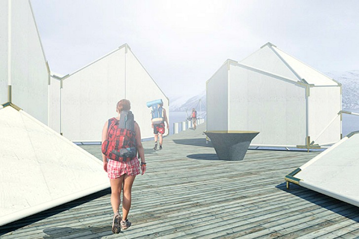 Saivu Valnesfjord, Eriksen Skajaa Architects, saivu, modular shelters, national park, norway, gateway, green design