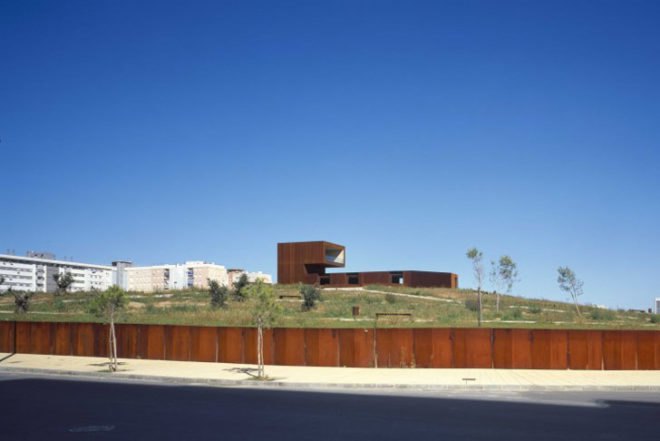 Green Materials,Architecture,landscape architecture,minimal architecture,spanish design,huelva,archeological site,museum,rust,recycled weathering steel,huelva university,natural light,city views