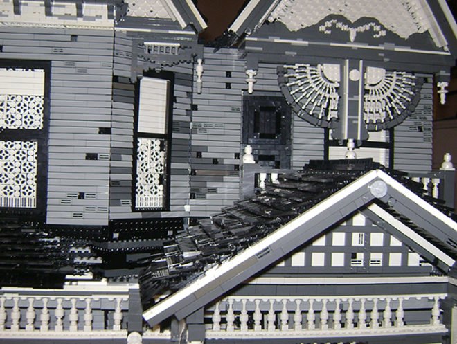 LEGO art, Mike Doyle, SNAP, "Victorian on Mud Heap", architectural models, green design, eco design, sustainable design