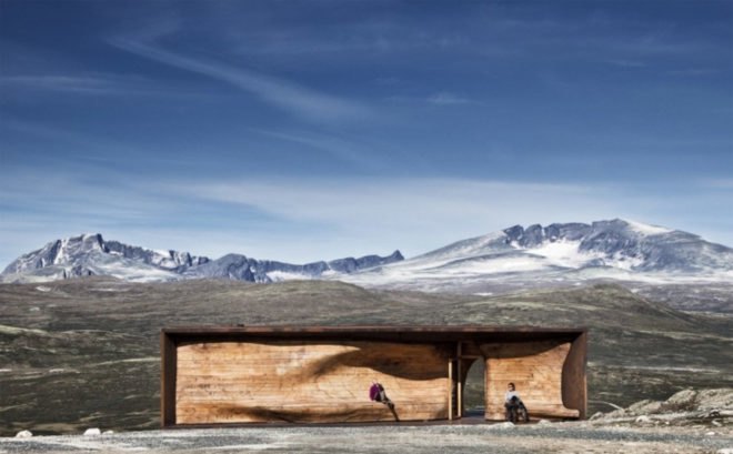 Snøhetta Mountain, cnc wall, environmental pavilion, green pavilion, Norwegian pavilion, Snohetta architecture, wood wall, Norwegian Wild Reindeer Foundation, Tverrfjellet plateau, Norwegian Tourist pavilion, contemporary Norwegian architecture,