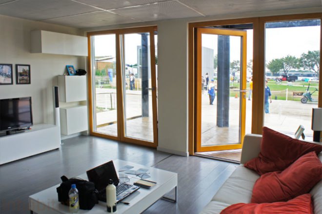 solar decathlon Team China, 2011 solar decathlon, Tonji University solar decathlon, green home, container house, china container house, Solar array shading, eco house, Y Container, Phase change walls, Vacuum insulated panels, solar hot water,