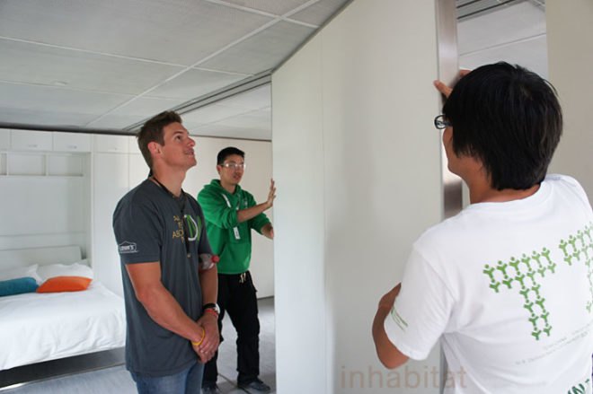 solar decathlon Team China, 2011 solar decathlon, Tonji University solar decathlon, green home, container house, china container house, Solar array shading, eco house, Y Container, Phase change walls, Vacuum insulated panels, solar hot water,