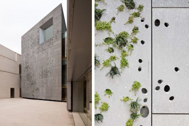 Urban design,Sustainable Building,Green renovation,Green Materials,Botanical,Architecture,spanish design,green wall,hole-punched wall, recycled aluminum,cast aluminum,san sebastian,museum