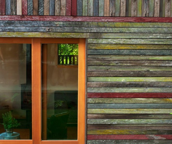 micro homes, small homes, tiny homes, tiny houses, micro structures, Megan Lea, Backyard House, recycled barnboard, barnboard house, recycled materials, sustainable building, backyard houses, backyard spaces, garden house