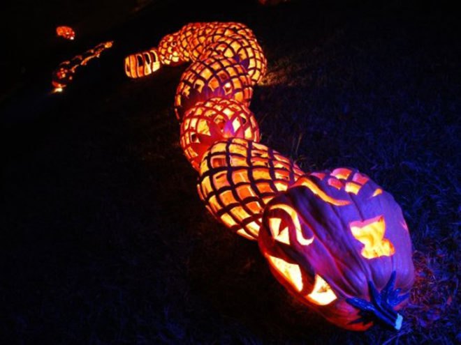 The Great Jack O'Lantern Blaze, Blaze, Jack O'Lantern, Jack O'Lantern Blaze, Halloween, pumpkin, pumpkins, pumpkin carving, land art, installation, installation art, landscape, natural landscape, eco design, landscape design, Hudson Valley, Van Cortlandt Manor, Michael Natiello, New York, upstate New York, waterfront, Hudson River, Jay Woods, artist, music, food, festival, harvest, night, dinosaurs, mummies, pyramids, tomb