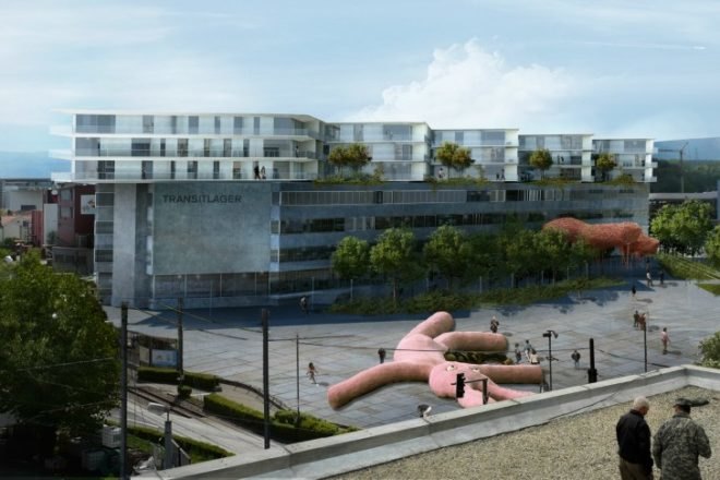 Transitlager, BIG, mixed use development, green renovation, basel, switzerland, green building