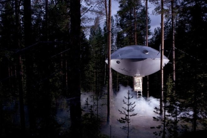 UFO Room, Treehotel, eco tourism, prefab, ufo, green hotel, eco hotel, sweden