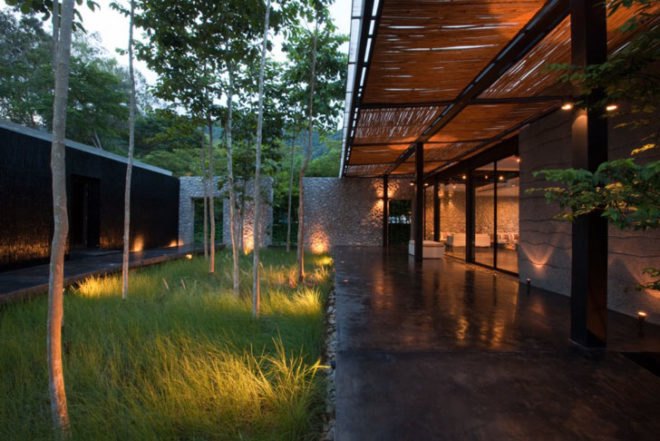 Sustainable Building,Green Resources,Green Materials,Botanical,Architecture,thailand,Kao Yai National Park,local stone,bamboo,showroom,thai elephants rescue center,skylight,floor to ceiling windows