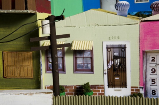 art college pasadena, ana serrano, cartonlandia, slum art, cardboard art, collage shantytowns, slum sculptures, cultural art, mexican sculptures