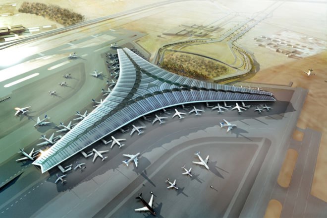 kuwait international airport, kuwait, foster and partners, green design, eco-design, green architecture, solar panels, green airports, leed gold, leed gold building, leed gold airport, kuwait green building, kuwait architecture