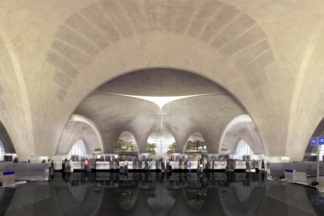 kuwait international airport, kuwait, foster and partners, green design, eco-design, green architecture, solar panels, green airports, leed gold, leed gold building, leed gold airport, kuwait green building, kuwait architecture
