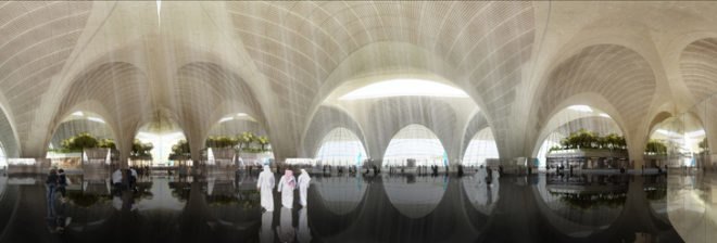 kuwait international airport, kuwait, foster and partners, green design, eco-design, green architecture, solar panels, green airports, leed gold, leed gold building, leed gold airport, kuwait green building, kuwait architecture