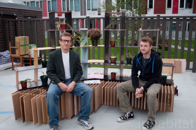 GreenhomeNYC, green home nyc, the new new york block party, diy block party, green diy, green diy block party, green furniture design, green design, recycled materials, green lounge, green design challenge, alex weber, green partition, recycled plywood, recycled cardboard, reused mdf