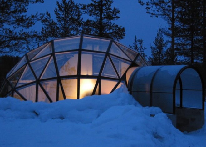 igloo village, hotel kakslauttanen, finland, igloos, thermal glass, thermal glass igloos, green design, eco-design, sustainable design, architecture, finland architecture, northern lights, aurora borealis, green building