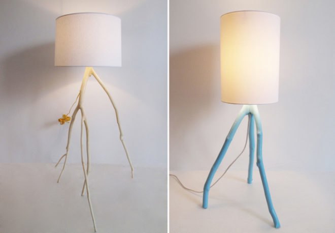 branch lamps, tree lamps, tree branch lamps, sustainable lamps, green lamps, green lighting, Meghan Finkel, handmade lamps