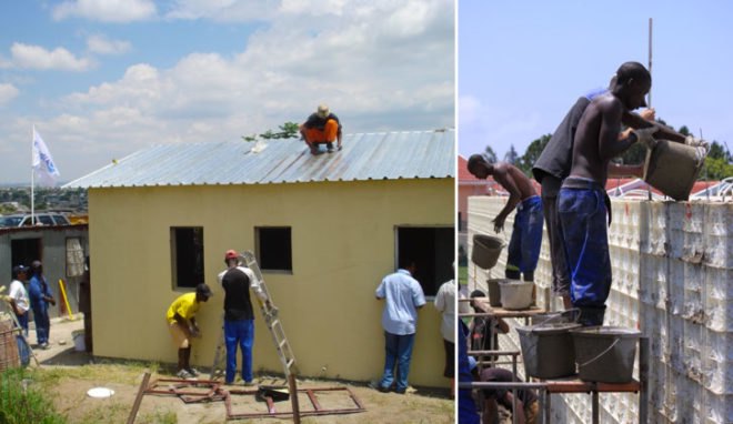 Plastic Formwork system, housing South Africa, low cost housing, eco architecture, disaster relief housing, homeless shelter, housing crisis, urban housing crisis, rapid urbanization, locally sourced materials