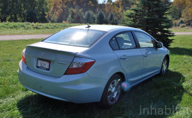 Honda Civic Hybrid, test drive, Inhabitat test drive, Civic hybrid, hybrid vehicle, hybrid car, Laura K. Cowan, green automotive design, green transportation, alternative transportation
