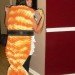 diy costume, eco friendly costume, green halloween, halloween, halloween costume, inhabitat green halloween contest, sustainable costume, erin poling, diy costume, homemade costume, what to be for halloween, shimp nigiri sushi roll costume, sushi costume, shrimp costume, make it yourself costume, how to make a sushi costume