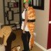 diy costume, eco friendly costume, green halloween, halloween, halloween costume, inhabitat green halloween contest, sustainable costume, erin poling, diy costume, homemade costume, what to be for halloween, shimp nigiri sushi roll costume, sushi costume, shrimp costume, make it yourself costume, how to make a sushi costume