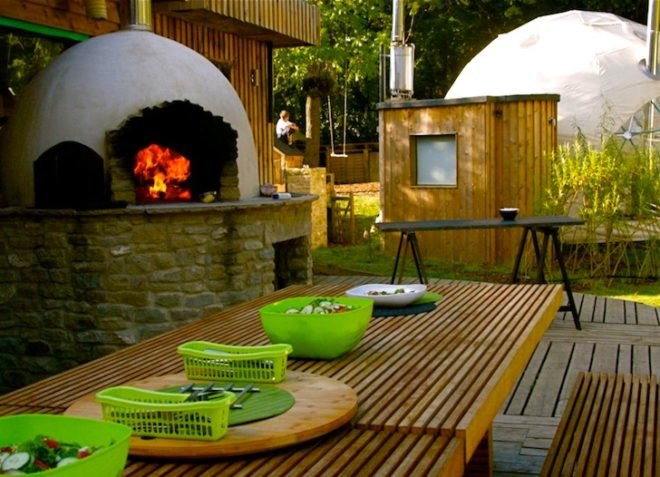 The Dome Garden, geodesic domes, eco-tourism, eco-travel, wood burner, locally sourced materials, recycled glass, London, England, glamping, camping, green design, sustainable design, eco-design, solar panels, dome tents, insulation, rainwater harvesting