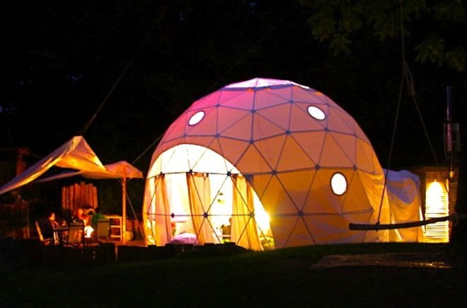 The Dome Garden, geodesic domes, eco-tourism, eco-travel, wood burner, locally sourced materials, recycled glass, London, England, glamping, camping, green design, sustainable design, eco-design, solar panels, dome tents, insulation, rainwater harvesting