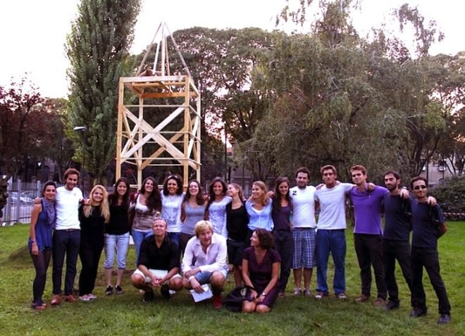 eco-art, eco-architecture, Visiondivision, The Patient Gardener, Sweden, Politechnico di Milano, green design, sustainable design, slow architecture, reduced construction waste, living furniture, reduce transportation, architectonic, cherry blossom trees, Japanese trees, Italy, hourglass tree structure