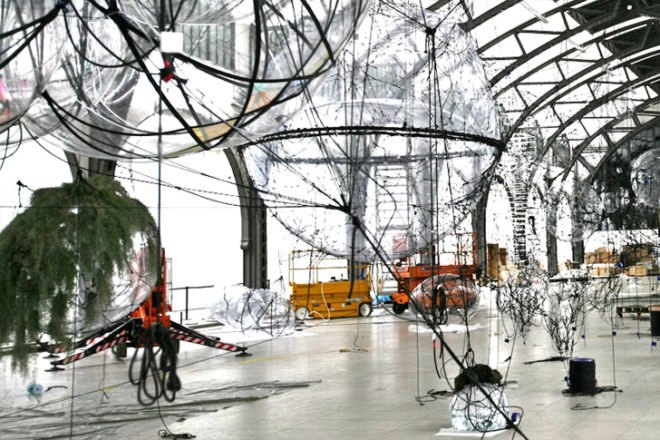 green design, eco design, sustainable design, Berlin, Hamburger Bahnof, Cloud Cities, Tomas Saraceno, geodesic dome, Utopian bubbles, biospheres