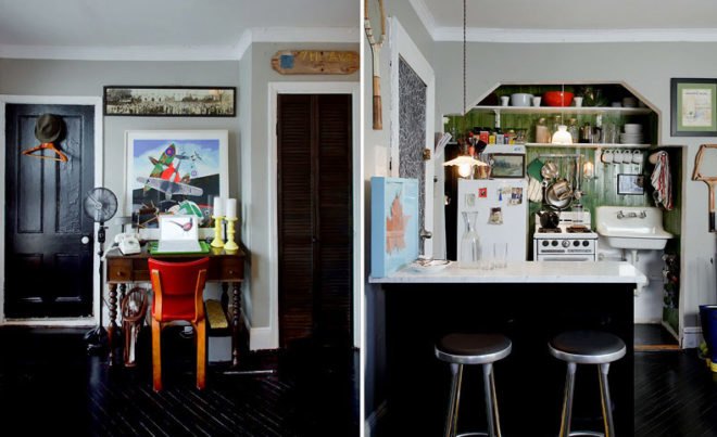 green design, small nyc apartments, tiny new york apartments, small spaces, small living, green interiors, zach motl, robert wright photography