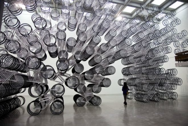 ai weiwei, forever bicycles, chinese art, bicycle art, political art, social art, installation china, taipei fine art museum