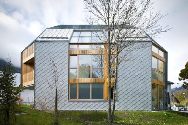 scalloped skin, alpine, slovenia, ski complex, ski apartments, OFIS, OFIS arhitekti, vernacular architecture, local tradition, local architecture, green building, green design, sustainable design, eco design