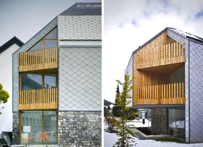 scalloped skin, alpine, slovenia, ski complex, ski apartments, OFIS, OFIS arhitekti, vernacular architecture, local tradition, local architecture, green building, green design, sustainable design, eco design