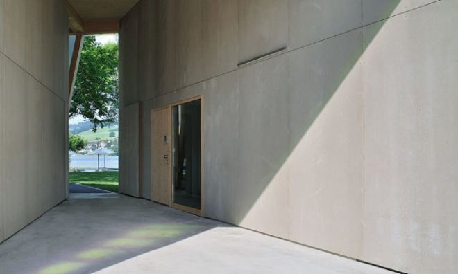 eco design, Green Building, green building design, green roof, Swiss green building, translucent skin, transparent building skin, vegetated roof, wooden building design