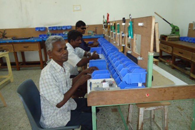 Braille-It Labeler; Braille-It; blind technology; reused materials; repurposed materials; scrap metal; reclaimed materials; blind workshop; MIT; India; social design; humanitarian design; DIY; open source; need based design; developing country; Ted Moallem; A Better World by Design; student conference