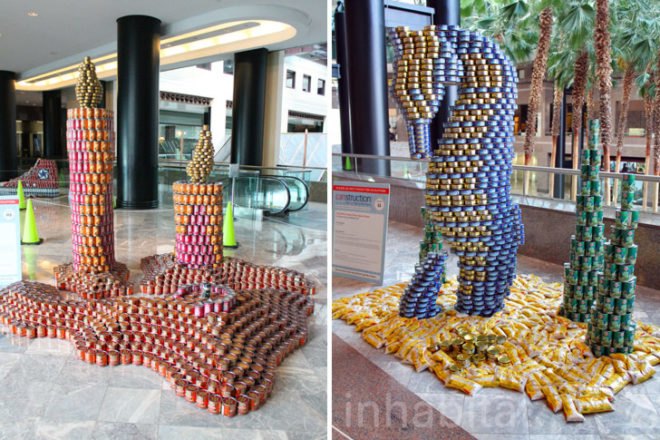 canstruction, canstruction event, world financial center, canned good sculptures, canstruction nyc, canstruction new york city, city harvest, city harvest charity, food pantry, food donations, canstruction 2011, canstruction photos