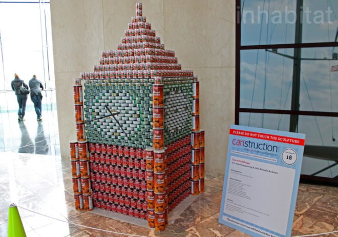 canstruction, canstruction event, world financial center, canned good sculptures, canstruction nyc, canstruction new york city, city harvest, city harvest charity, food pantry, food donations, canstruction 2011, canstruction photos