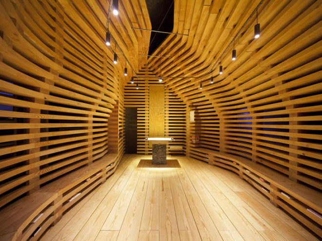 green design, eco design, sustainable design, Cerejeira Fontes, Braga, Conciliar Seminary of St. James, Tree of Life Chapel, modular chapel, sustainable chapel, storage walls